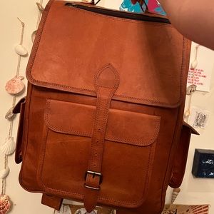Genuine goat leather 16” backpack